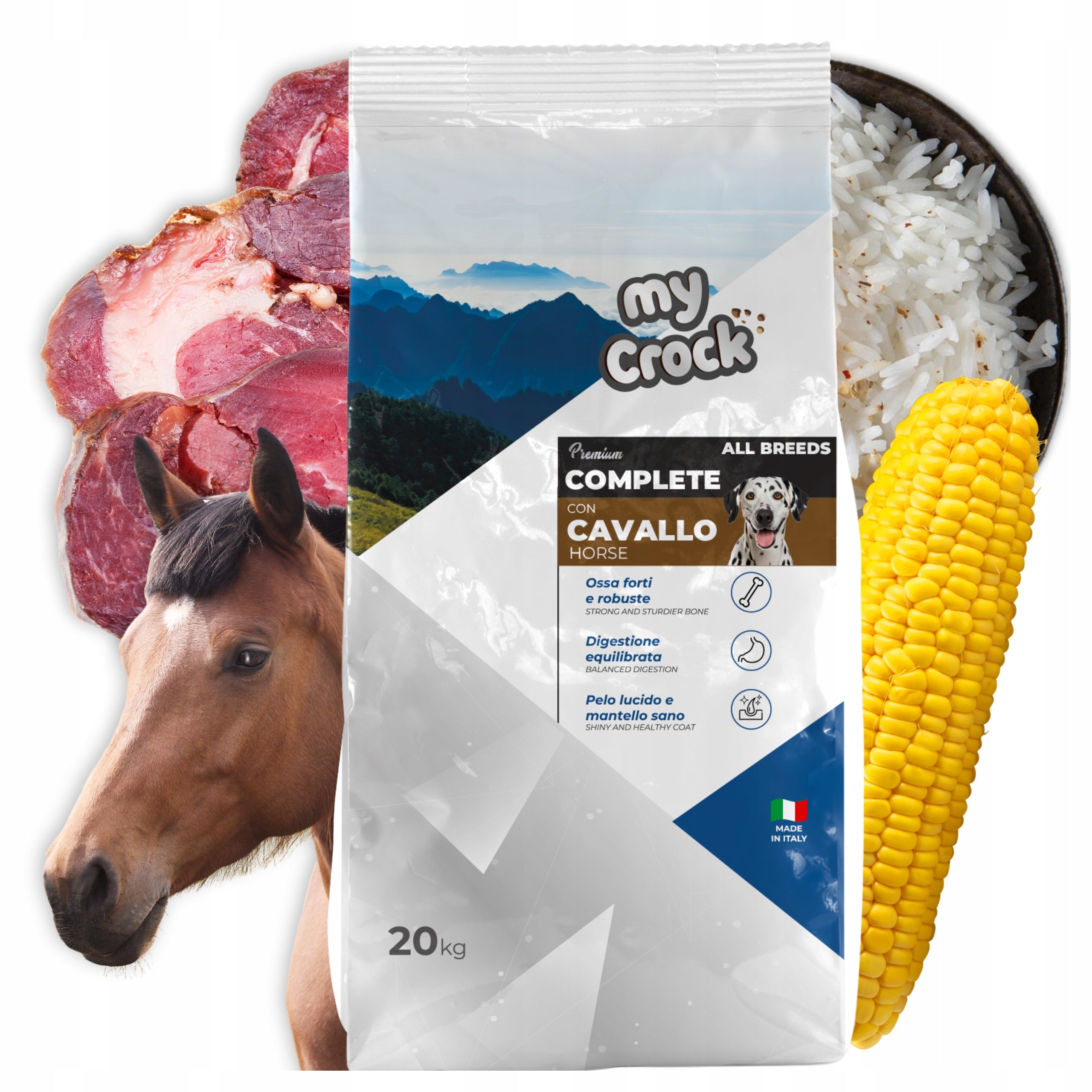 Dry food for adult dog with horsemeat 15 kg without chicken hypoallergenic
