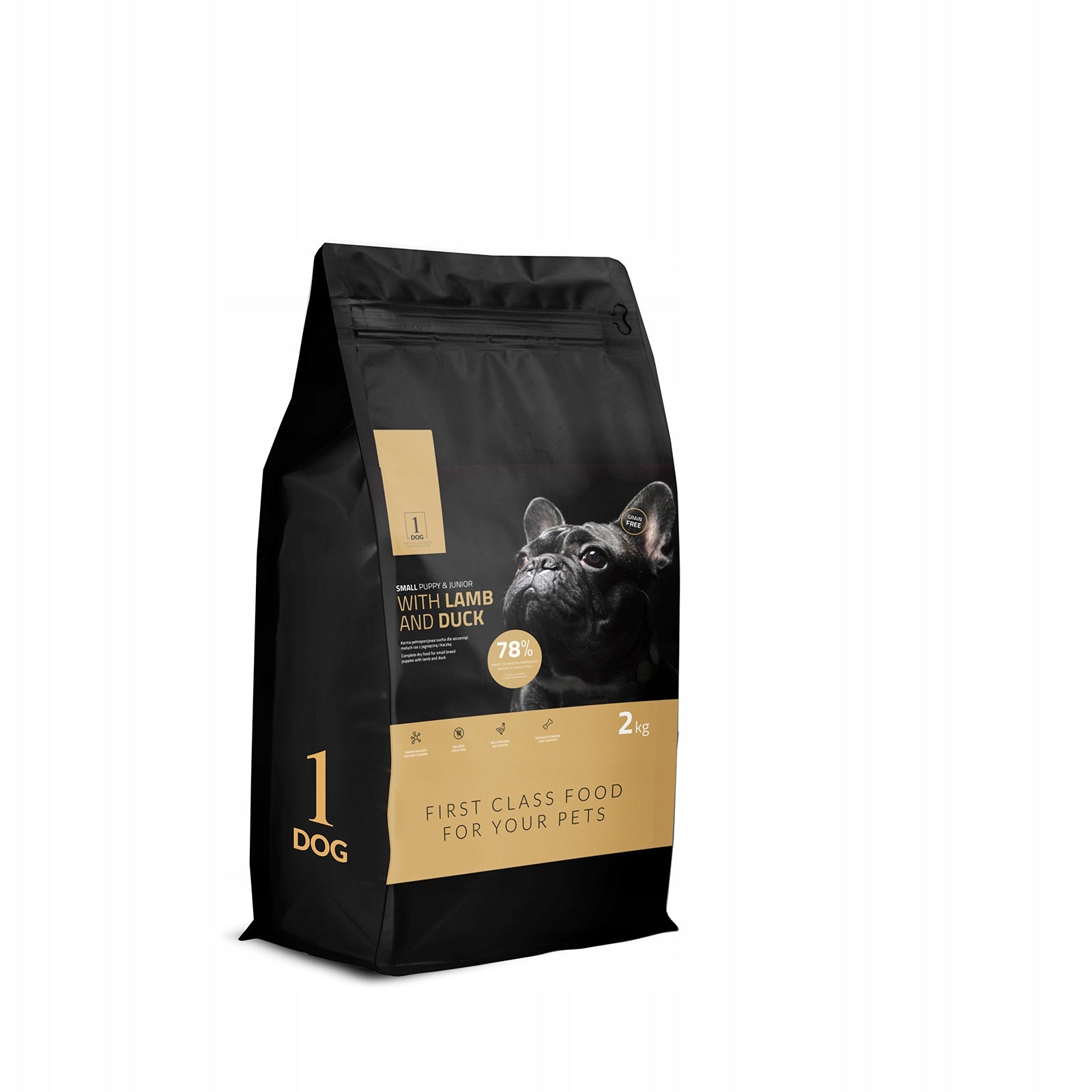 Dry food for puppies lamb duck for small breeds 2kg 1DOG Packaging status original
