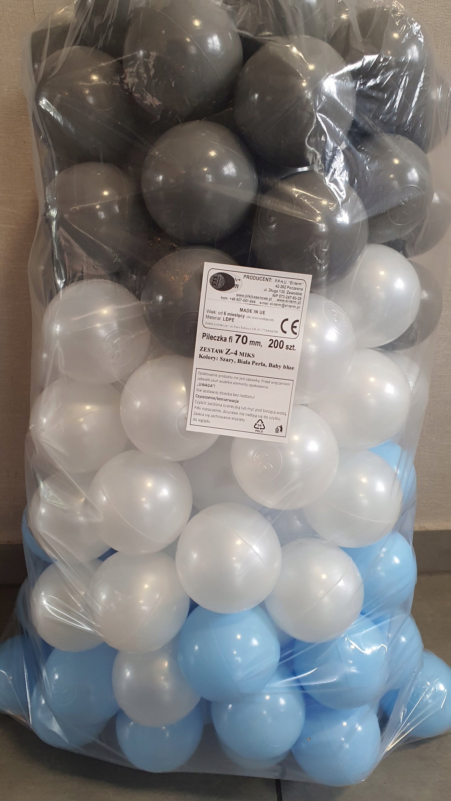 Dry pool balls 6cm x 300 pcs El-term Kid's age 12+ months