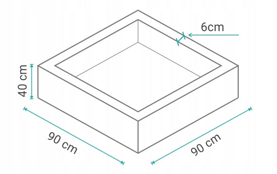 Dry pool for children ECO VELVET square toys balls 90x90x40 +300 BALLS EAN (GTIN) 5904533617160