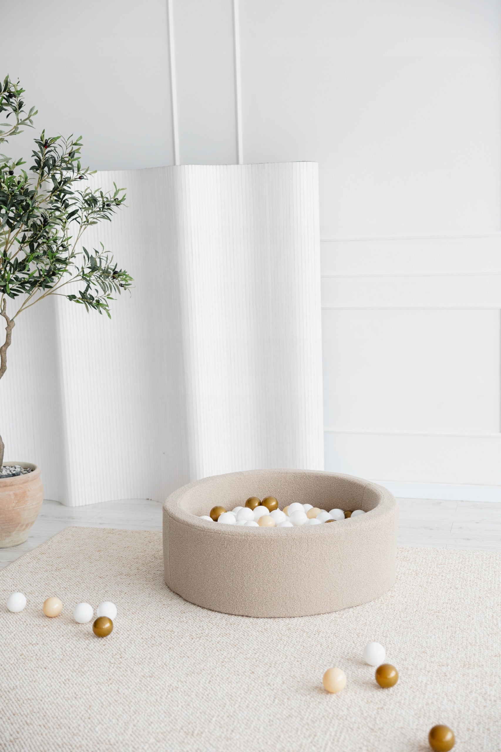 Dry pool with balls 30x90 Boucle beige + 200 balls - ANY MIX Manufacturer code 30boucle-beige/200