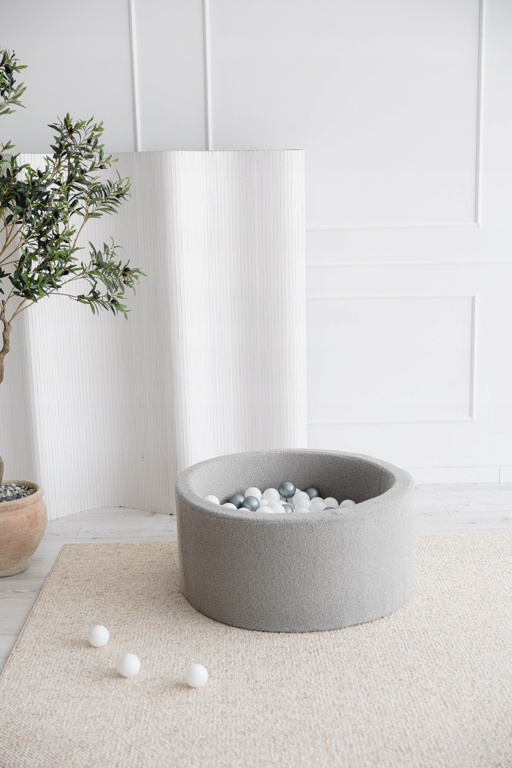Dry pool with balls 40x90 Boucle grey + 200 balls- ANY MIX Manufacturer code 40boucle-grey/200