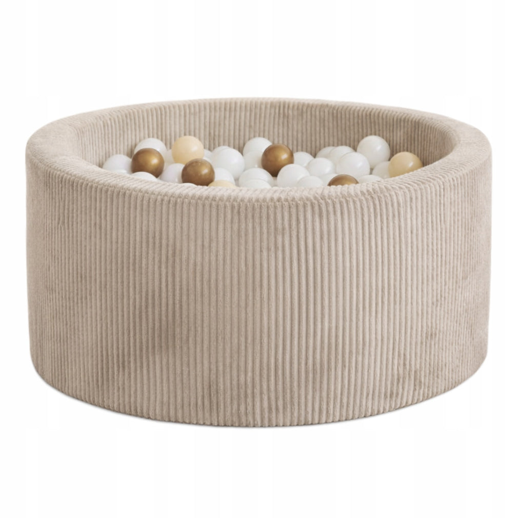 Dry pool with balls 40x90 Corduroy beige + 200 balls- ANY MIX
