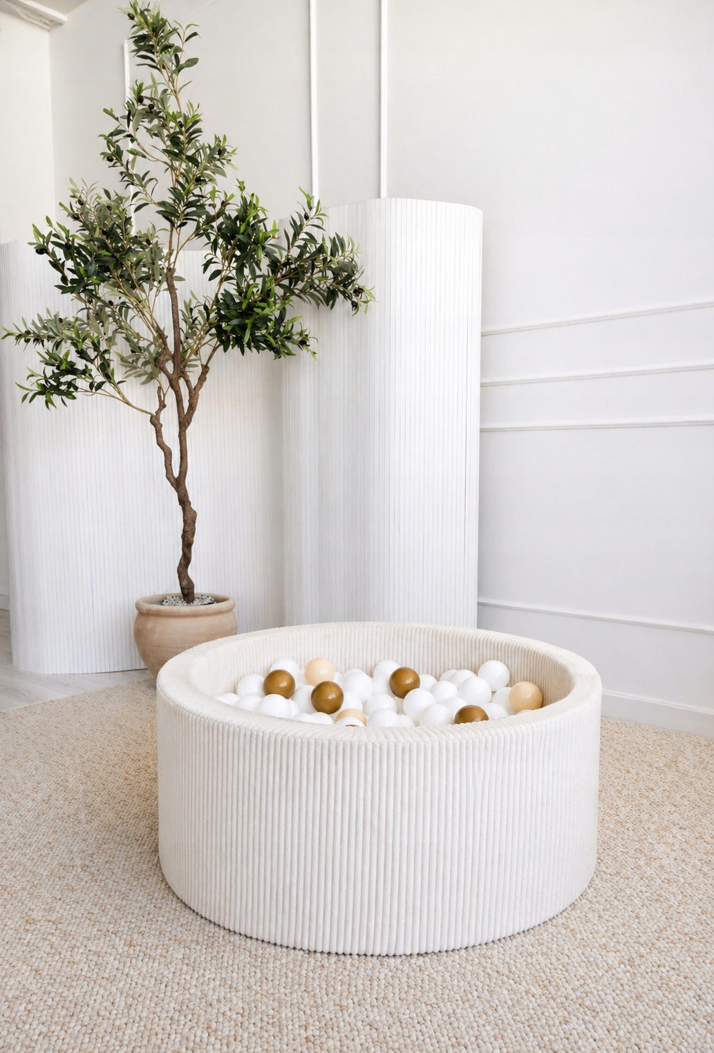 Dry pool with balls 40x90 Corduroy cream + 200 balls - ANY MIX Manufacturer code ballpit40x90-corduroy-cream