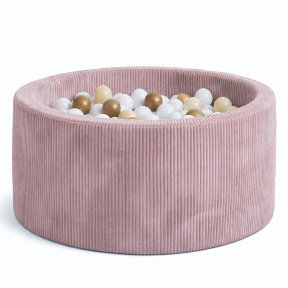 Dry pool with balls 40x90 Corduroy dirty pink + 300 balls- ANY MIX