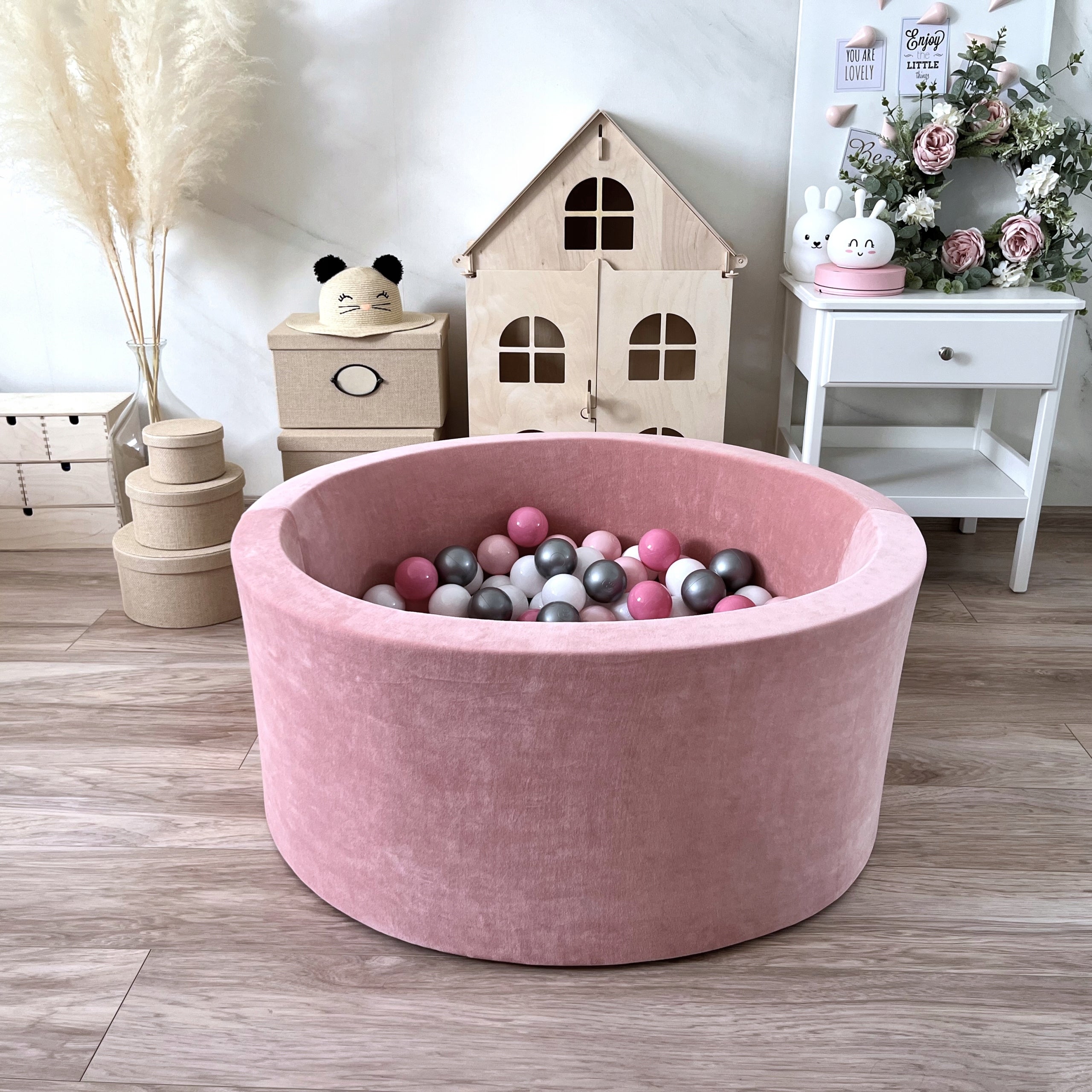 Dry pool with balls 40x90 Velvet Rose 200 balls - READY MIX Brand Monio for Kids