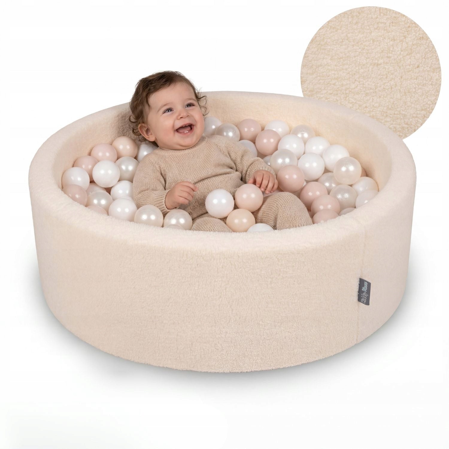 Dry pool with balls TEDDY boucle 200 balls FOR KIDS cream