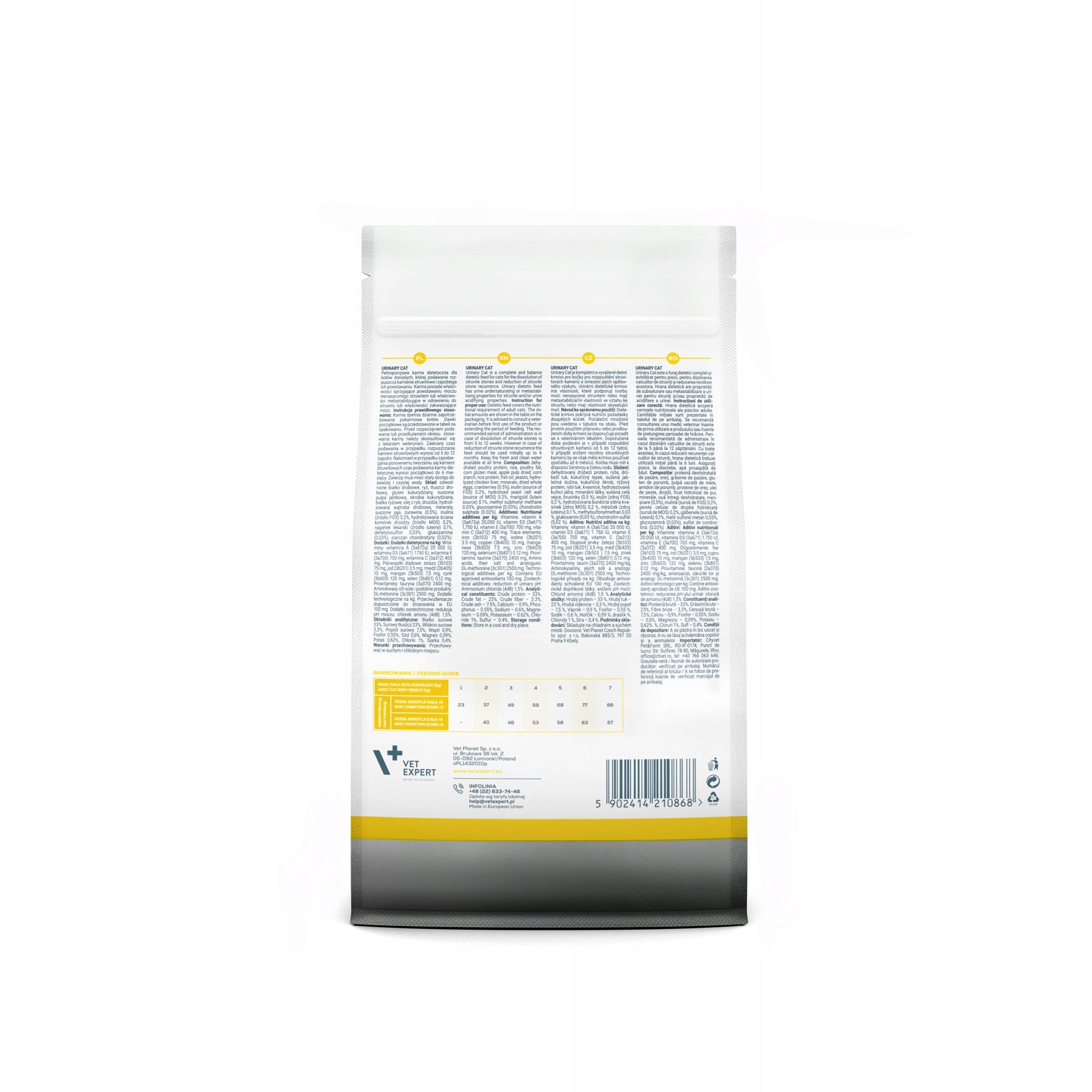 Dry veterinary cat food for kidneys VET EXPERT URINARY CAT 400g Manufacturer code DSURC400