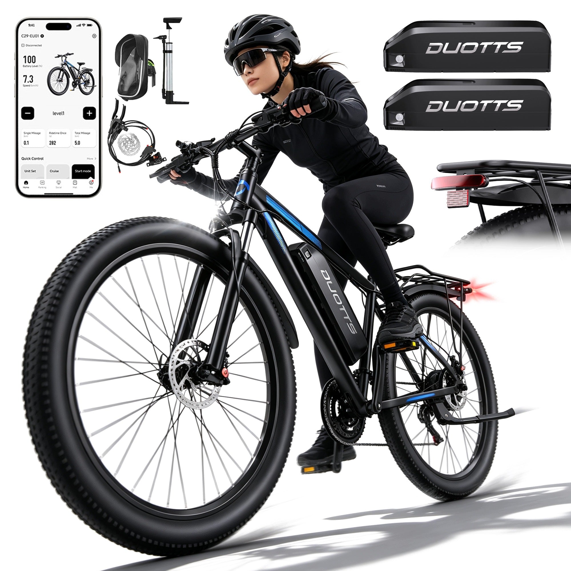 Dual Batteries DUOTTS C29-L 48V30Ah 1000W 55KM/H 29" APP Oil Brake