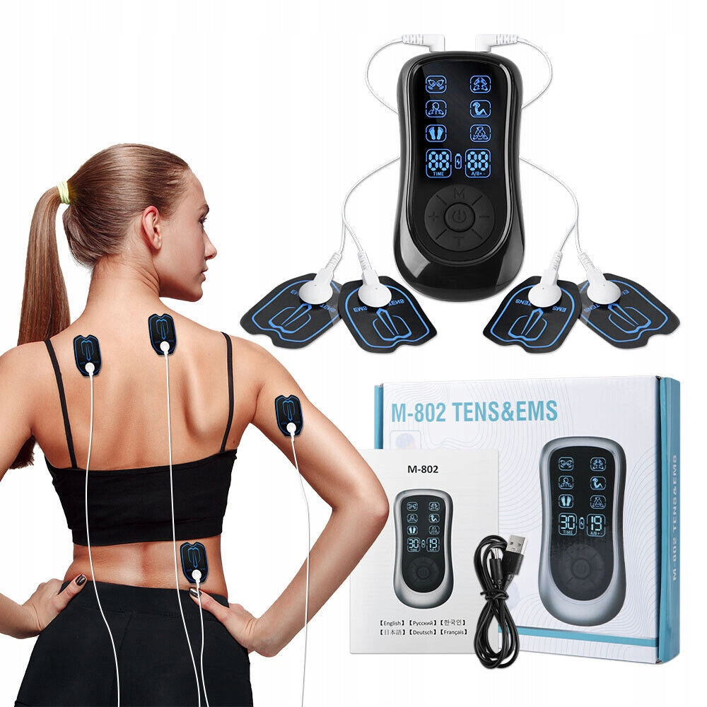 Dual Channel Muscle Stimulator TENS & EMS Machine Electric Massager