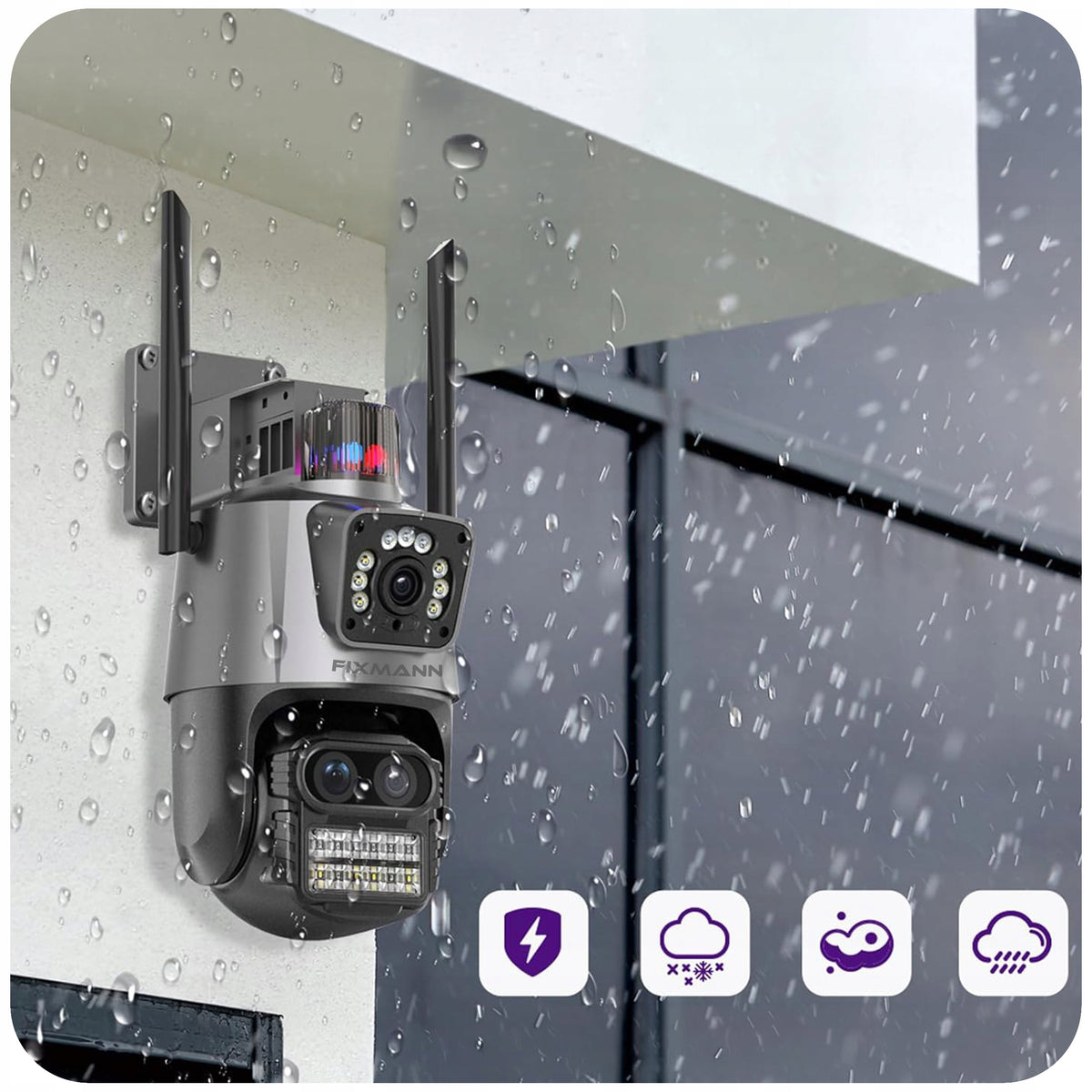 Dual Outdoor Camera Rotating 4MP 5G Motion Detection Card 128G Packaging status original
