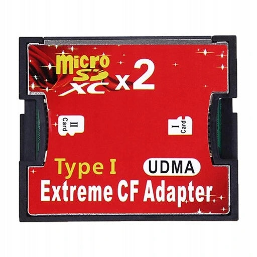 Dual Port SD Card SDHC SDXC Type I Compact Flash Card Adapter