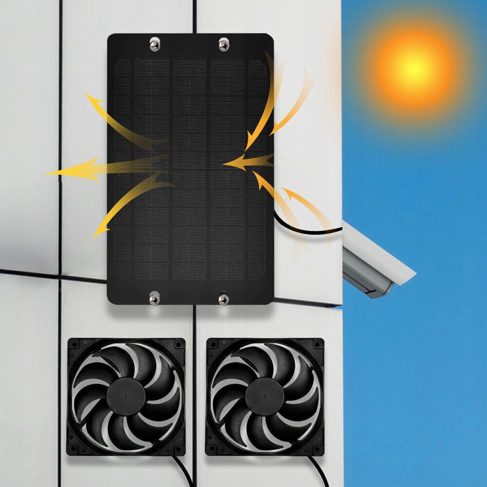 Dual Solar Powered Fan, for Small Chicken Coops, 10 W Product weight with unit packaging 0.56 kg