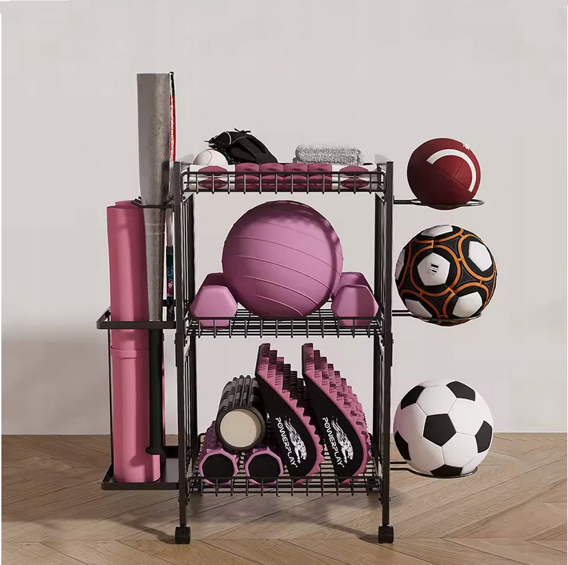 Dumbbell Stand Sports Equipment Organizer 3-Tier with Wheels Kind stand for weights