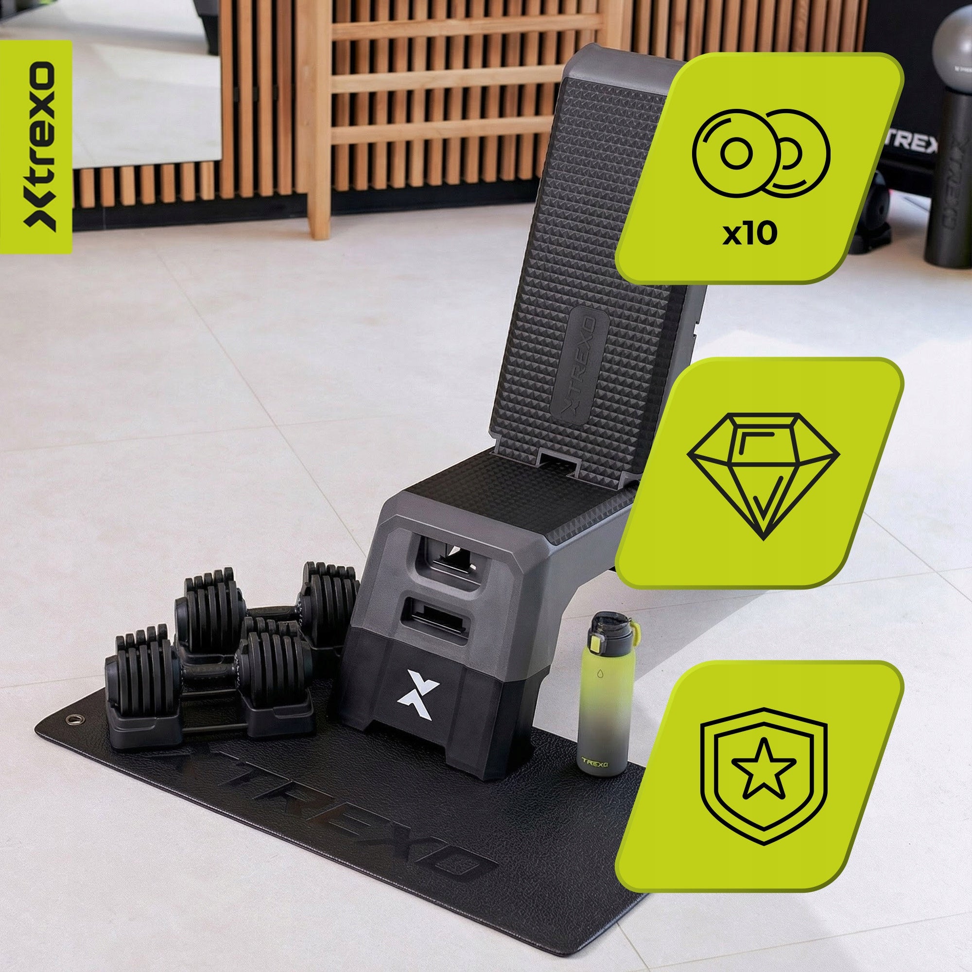 Dumbbell/barbell 2in1 XTREXO Steel TRX-ABD40 1-40 kg ADJUSTABLE SET Type adjustable
