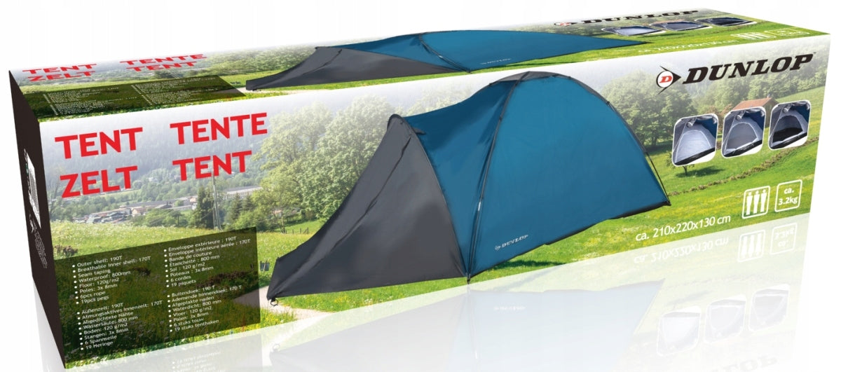 Dunlop TENT 3-person IGLO with vestibule with tropical navy blue Brand Dunlop