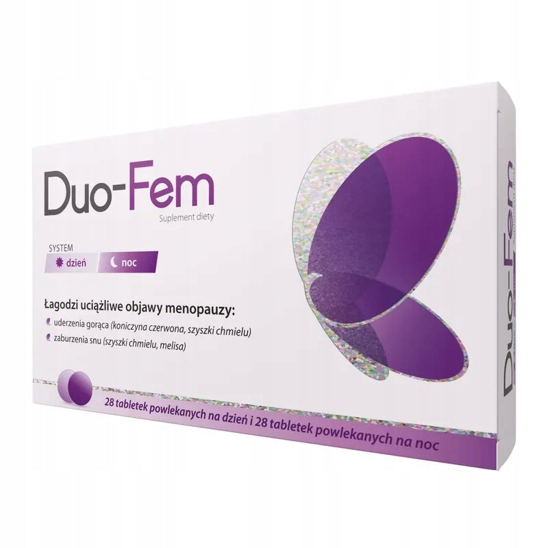 Duo-FeM day and night tablets for menopause 112 pcs. red clover Packaging status original