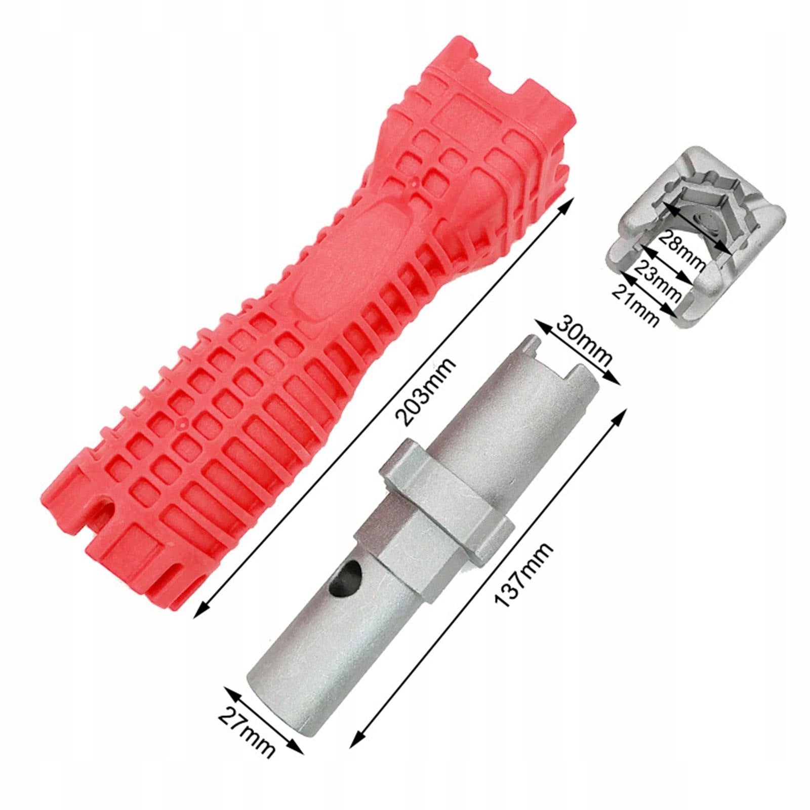 Durable Faucet Sink Installer Tool Faucet Wrench dual head square red Brand no brand