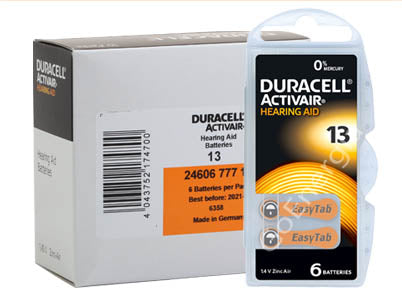 Duracell 13 Hg0 Hearing Aid Batteries x60