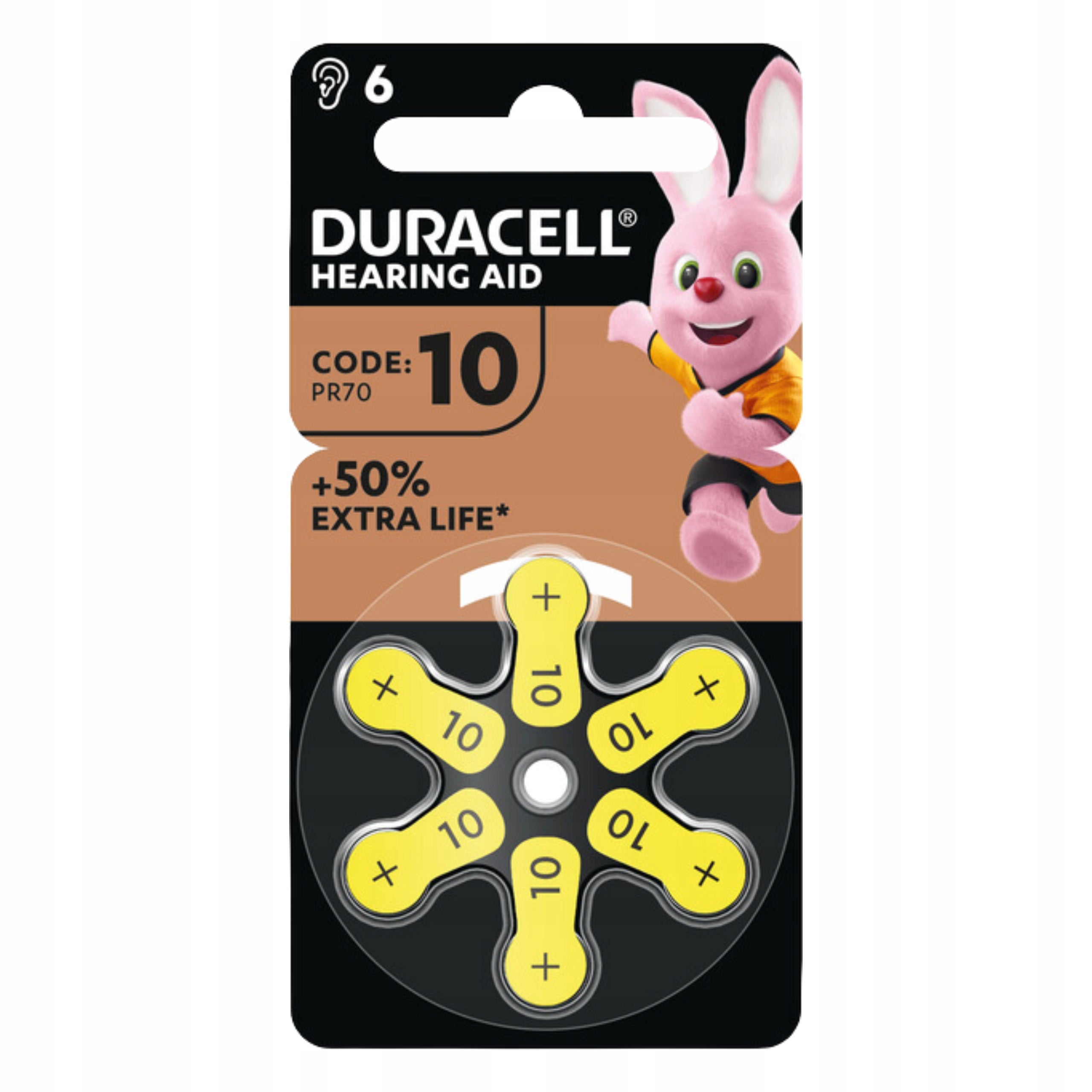 Duracell Batteries 10 For Hearing Aid Pr70 Zinc Air X6 Pcs. Packaging status original