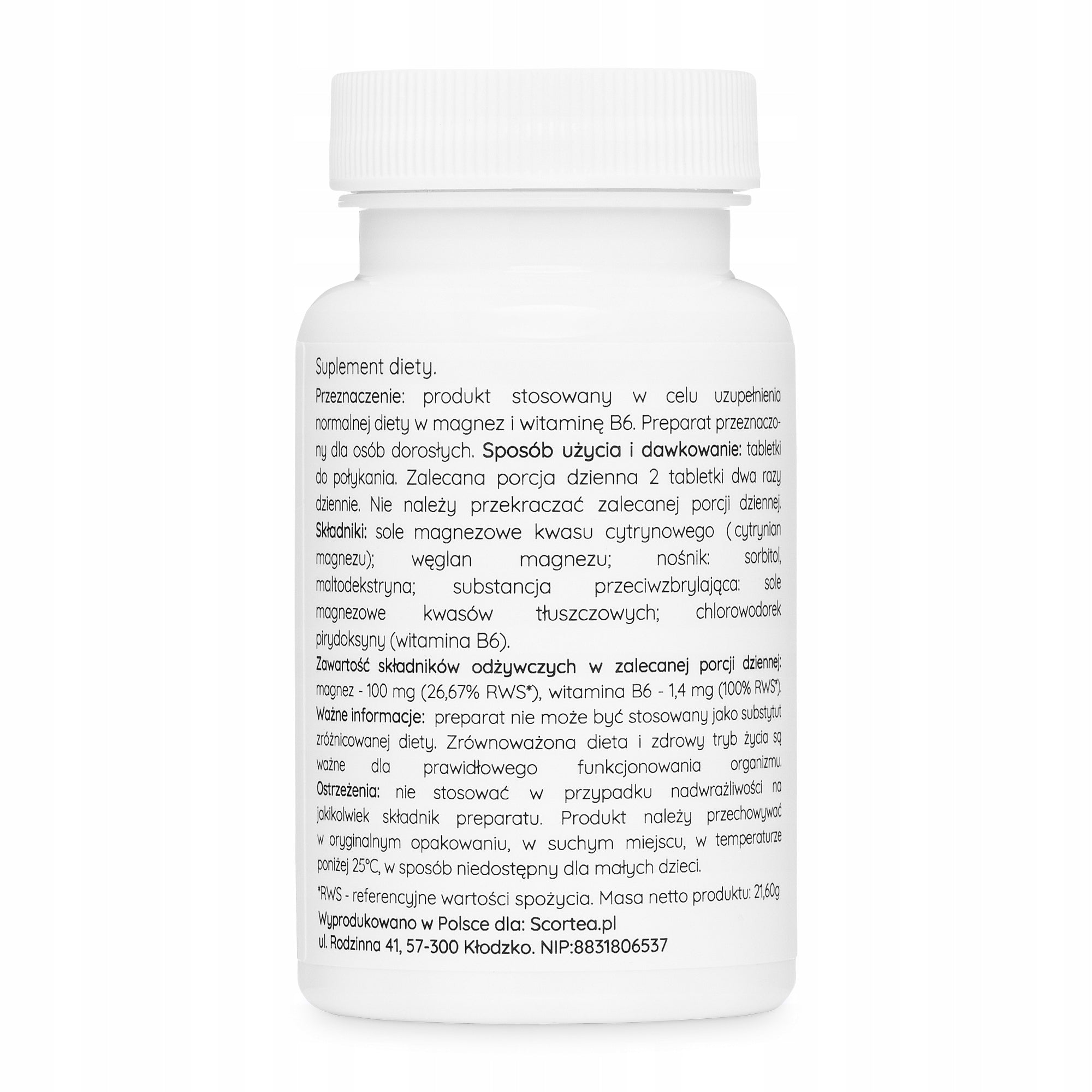 Duratio Magnesium Citrate B6 For Nerve Muscles Bone Healthy Sleep 60 Tablets Brand no brand