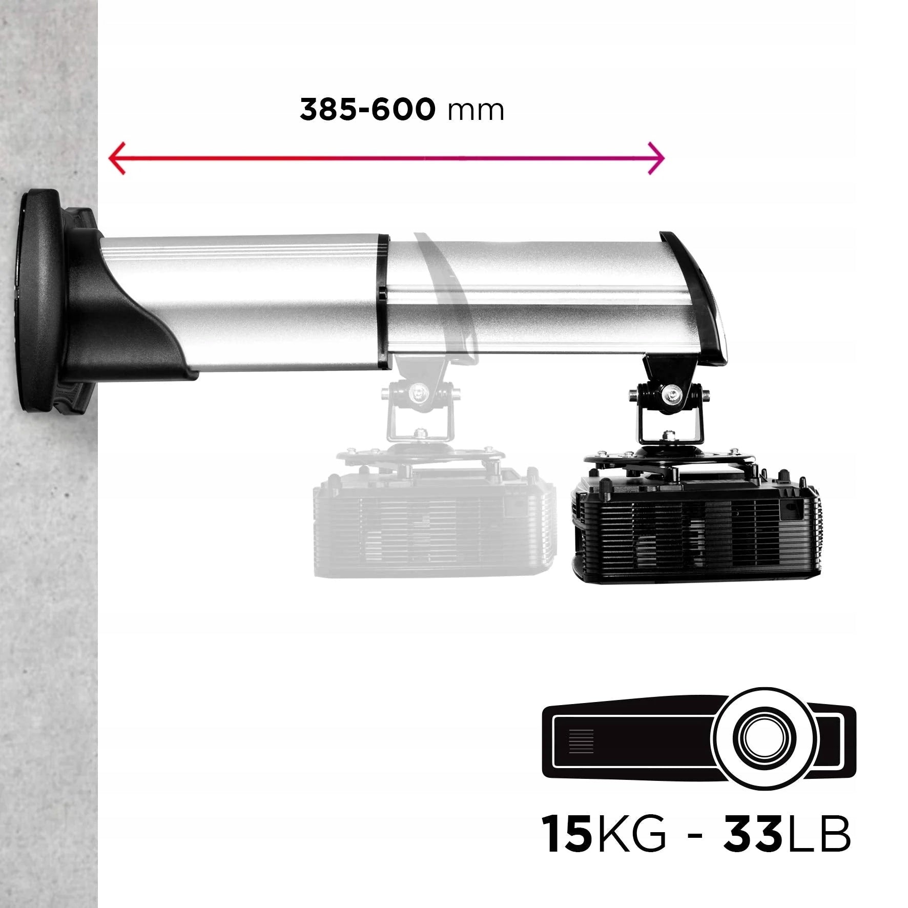 Duronic PB10XM Universal Wall Projector Mount White Adjustable Brand Duronic