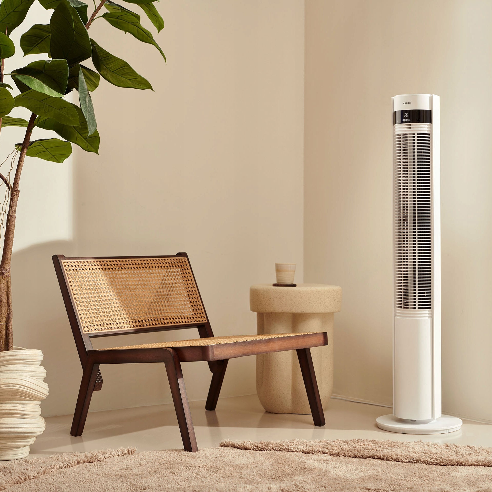 Duux Smart Tower Fan Elevate Application Ionizer White Dominant color white