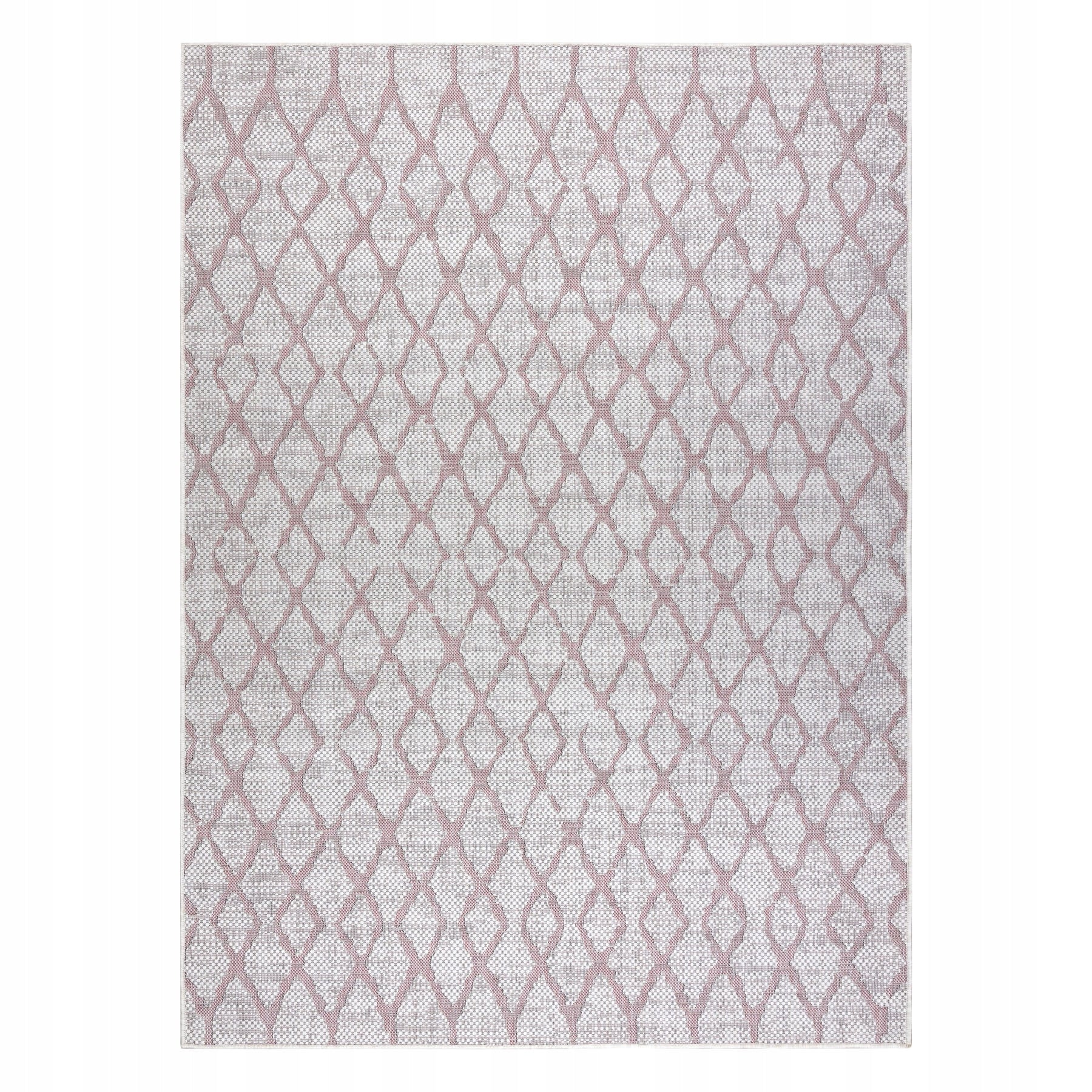 Teppich Sisalschnur SION Lattice 22129 Flachgewebe ecru / pink