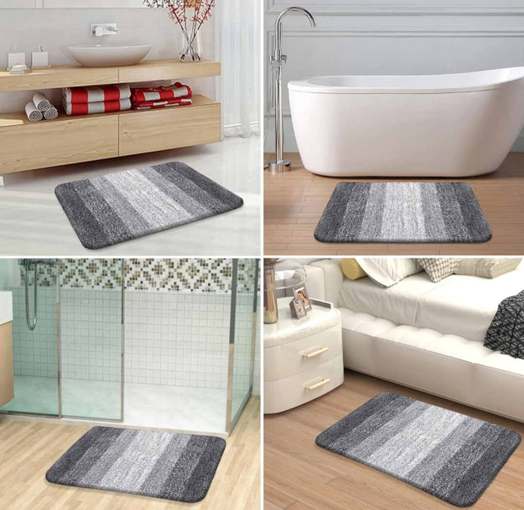 Dywanik Łazienkowy 50x75 BOTC – Miękka Mata Chłonna Antypoślizgowa Szara Material microfiber