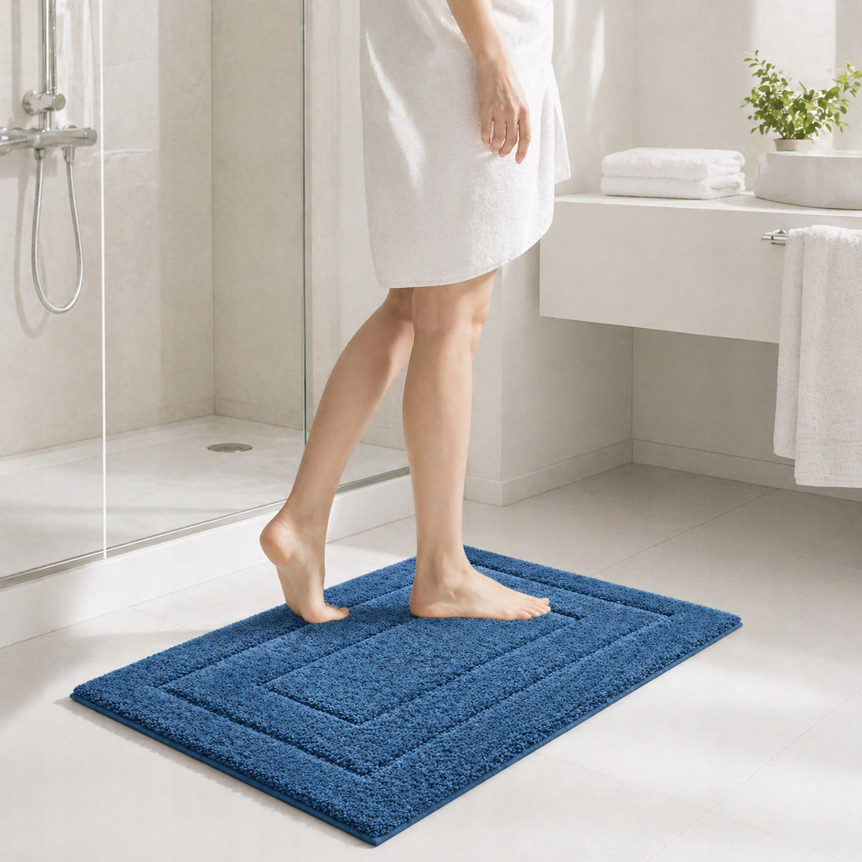 Dywanik Łazienkowy Chłonny z Mikrofibry Antypoślizgowy 80x50 cm Material microfiber