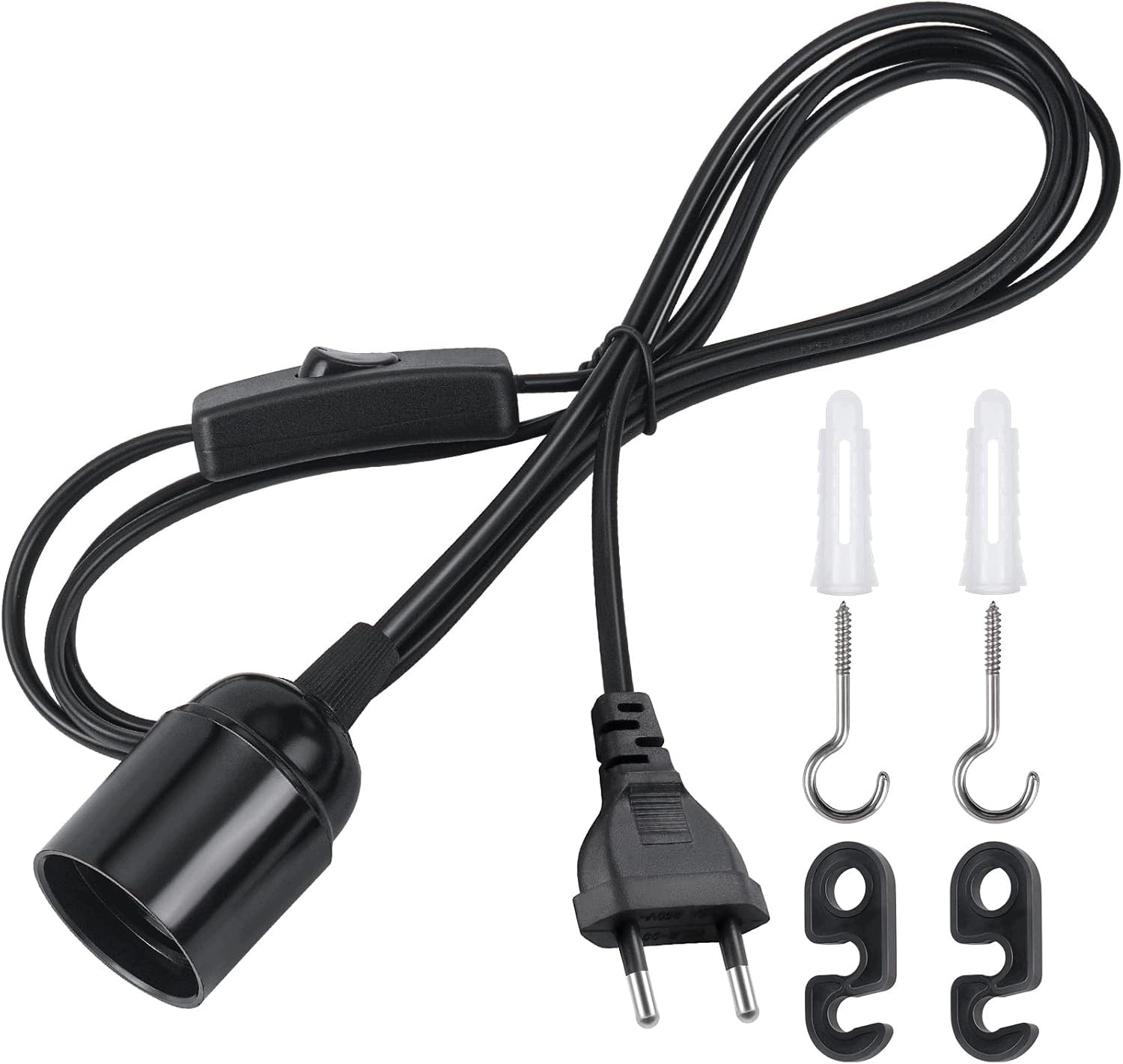E27 FIXTURE WITH SWITCH 2M NETWORK CABLE FOR CEILING AND HANGING LAMPS