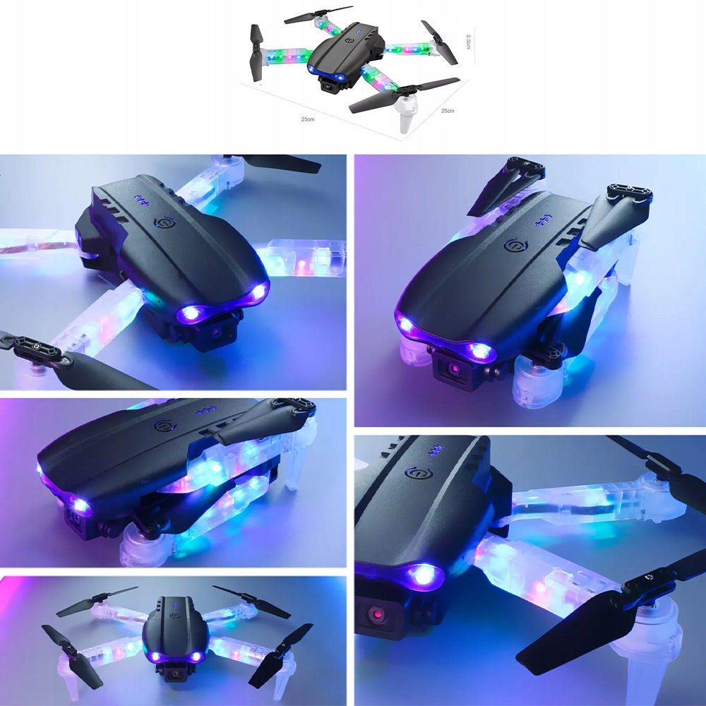 E99 FOLDING TOY DRONE, WIFI TRANSMISSION, COLORFUL LED FOR BABY Brand no brand