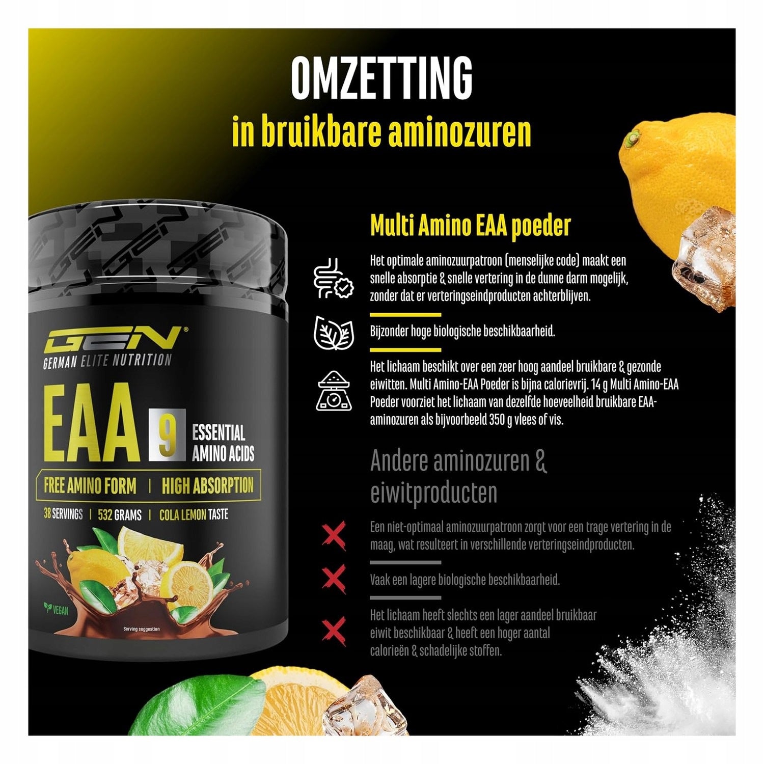 EAA powder 532g 38 servings all 9 essential amino acids Expiration date up to 2 weeks after the purchase date