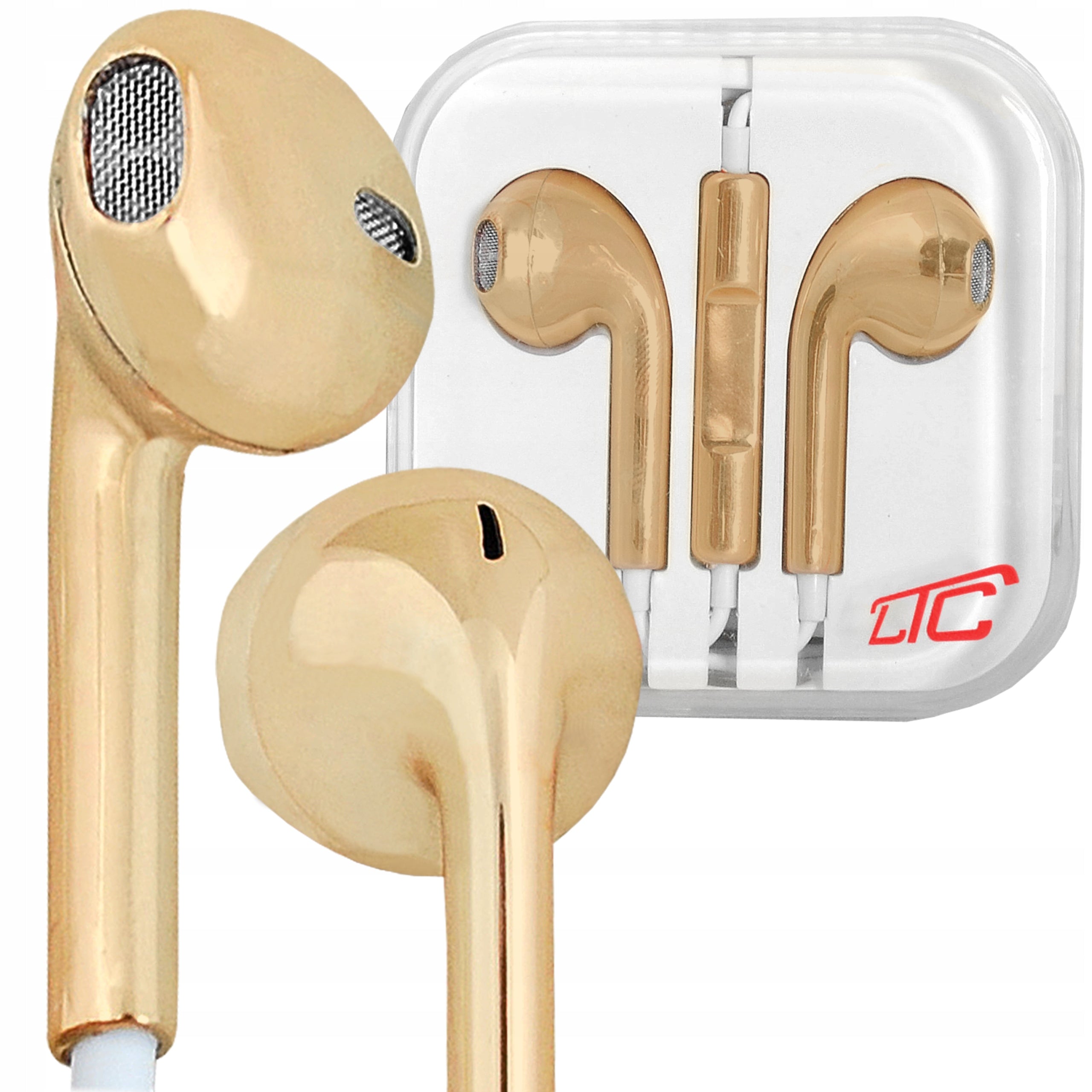 EARBUDS LTC JACK 3.5MM GOLD WITH MICROPHONE AND REMOTE CONTROL