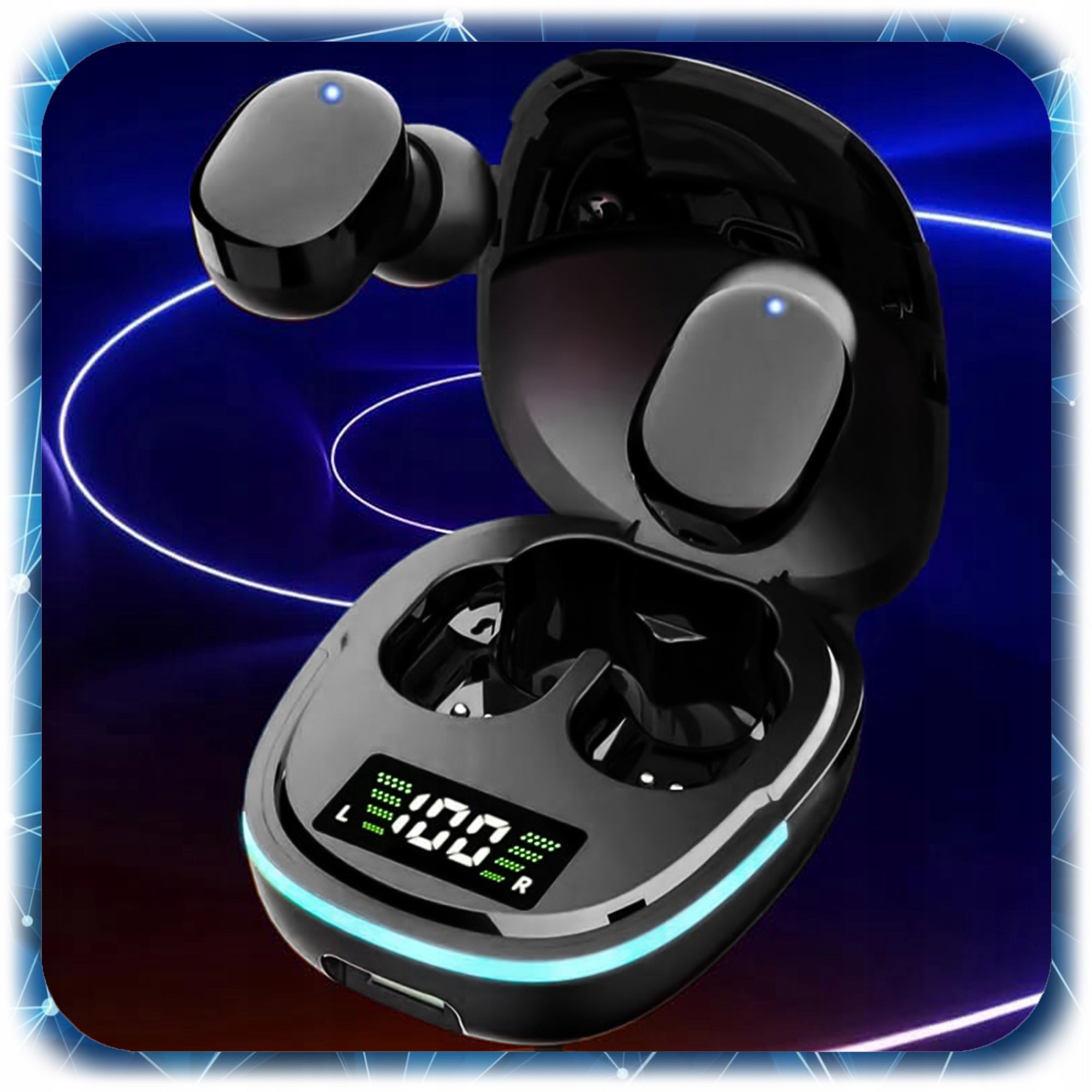 EARBUDS WIRELESS BLUETOOTH IN-EAR POWERBANK BLACK 5.1 Packaging status original