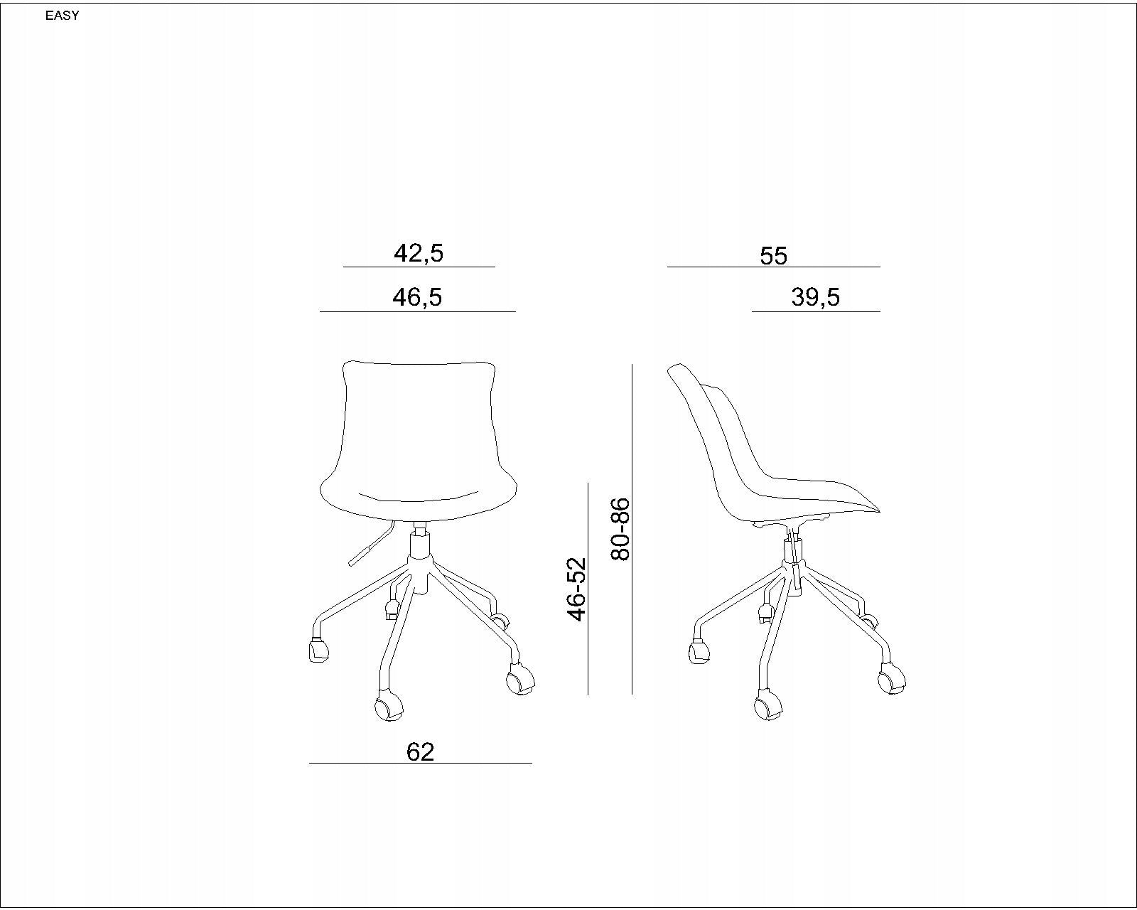 EASY Swivel Chair Grey PP | Ergonomic Office Chairs on Wheels Manufacturer code 7-08-8