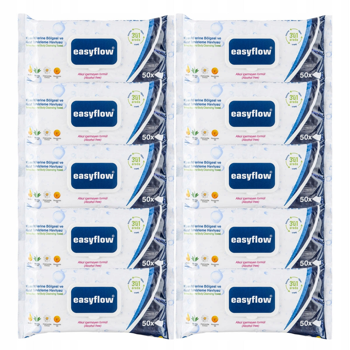 EASYFLOW Wet wipes for children 10 x 50 pcs