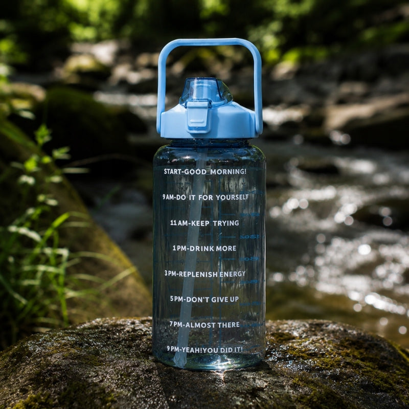 ECARLA water bottle sports water bottle with measuring cup large 2L Blue BD63 Color blue