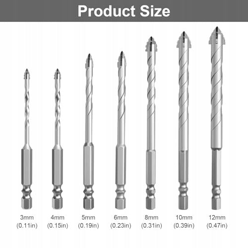 ECCENTRIC DRILL BITS SET OF 7 HARD METAL FOUR BLADES FOR PROFESSIONAL Manufacturer code SWC5908151765487