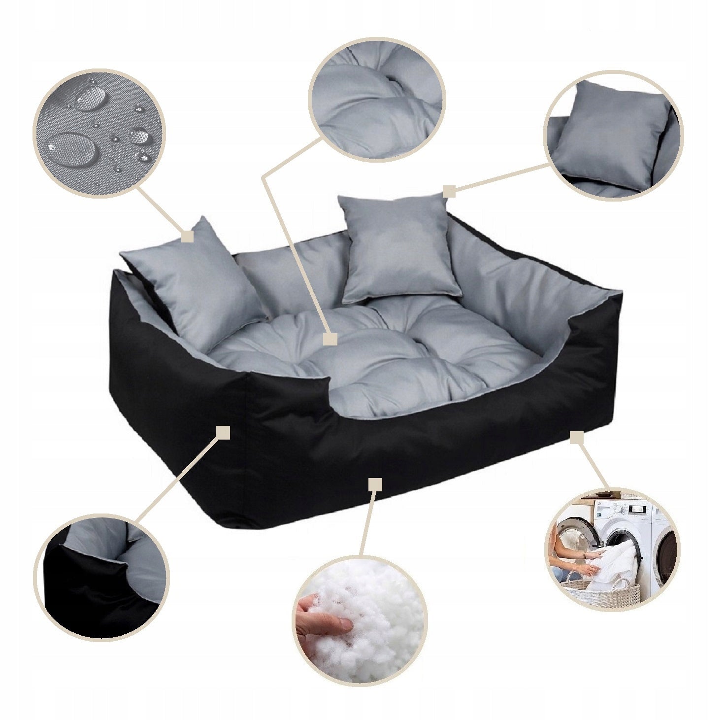 ECCO dog bed waterproof rectangular different colors 130x105 cm XXL Trade name Aio Factory