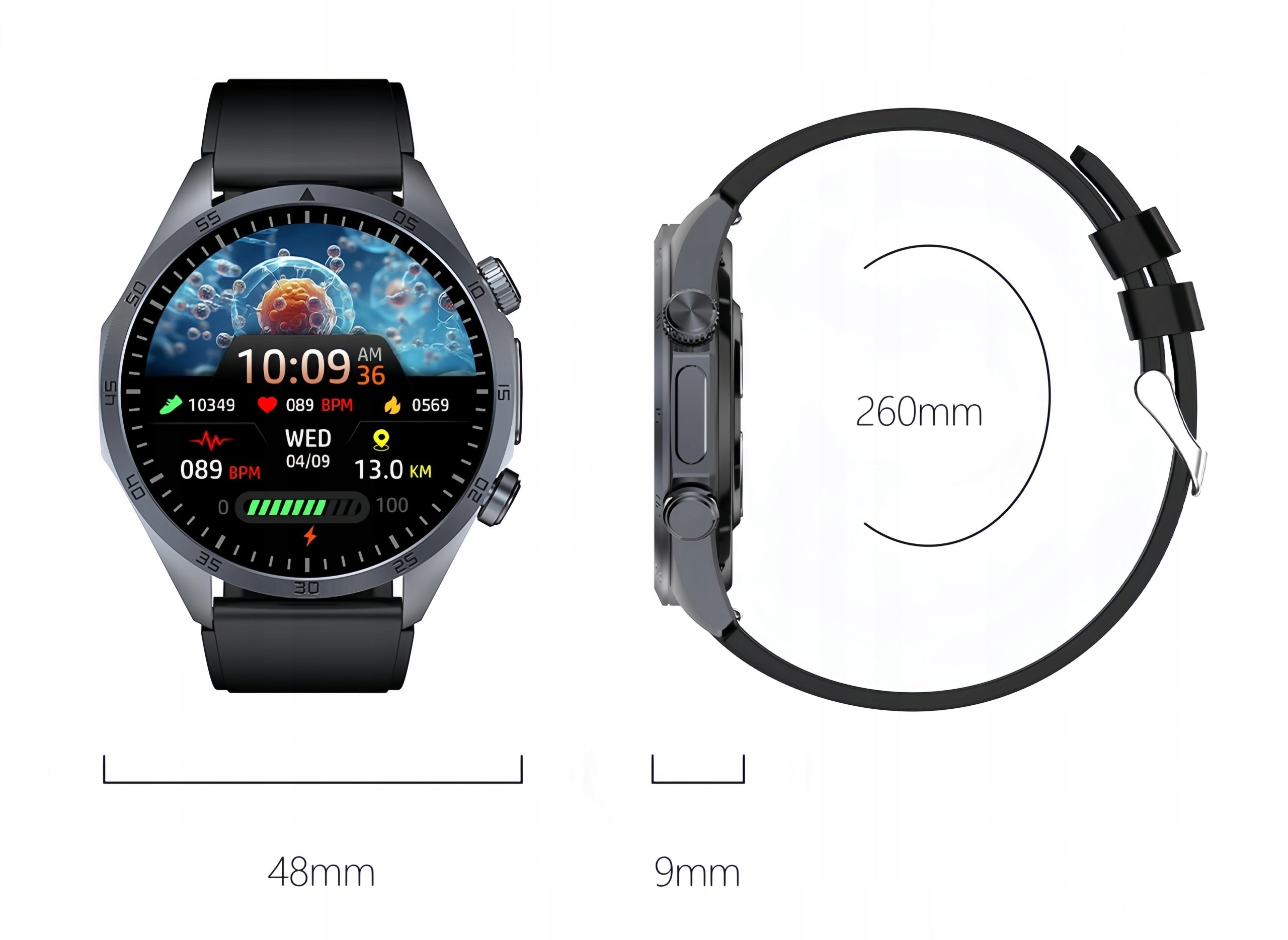 ECG and Health Measurements PAS WATCH Intelligent with Pulse Massage CES Brand no brand