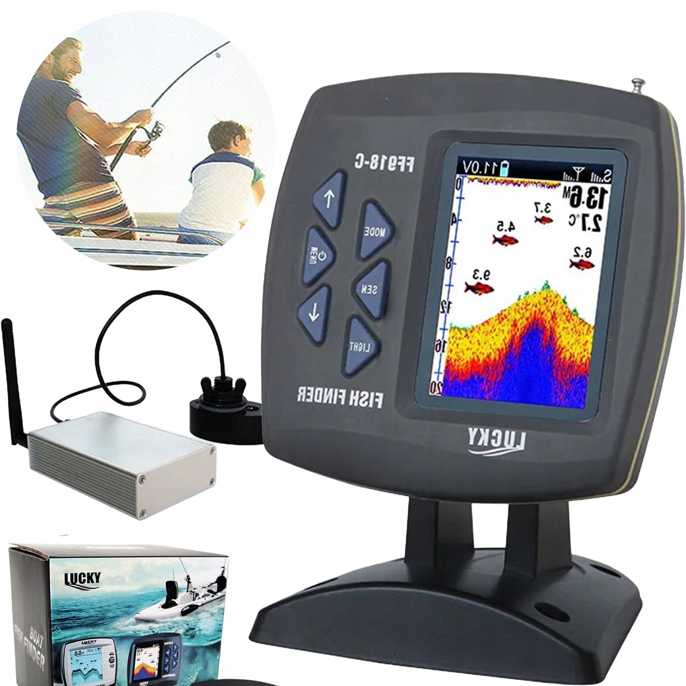 ECHO SOUNDER LUCKY FF918-CWLS Range 300m Scanning Depth 100m Screen
