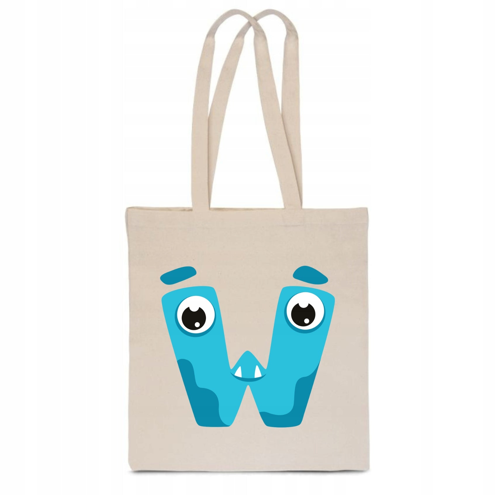 ECO BAG Cotton beige children with LETTER In the name of the child monster TT_491