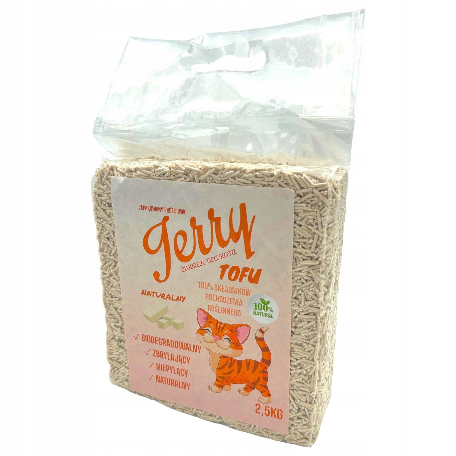 ECO-FRIENDLY Clumping Cat Litter NATURAL, Unscented EFFICIENT Trade name JERRY TOFU