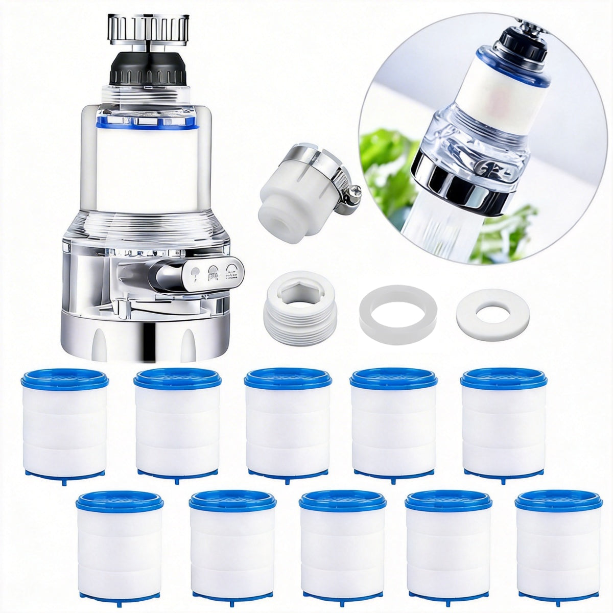 ECO-FRIENDLY FAUCET WATER FILTER WITH TAP AERATOR FILTER + 10 Filters Manufacturer code 6953133271394