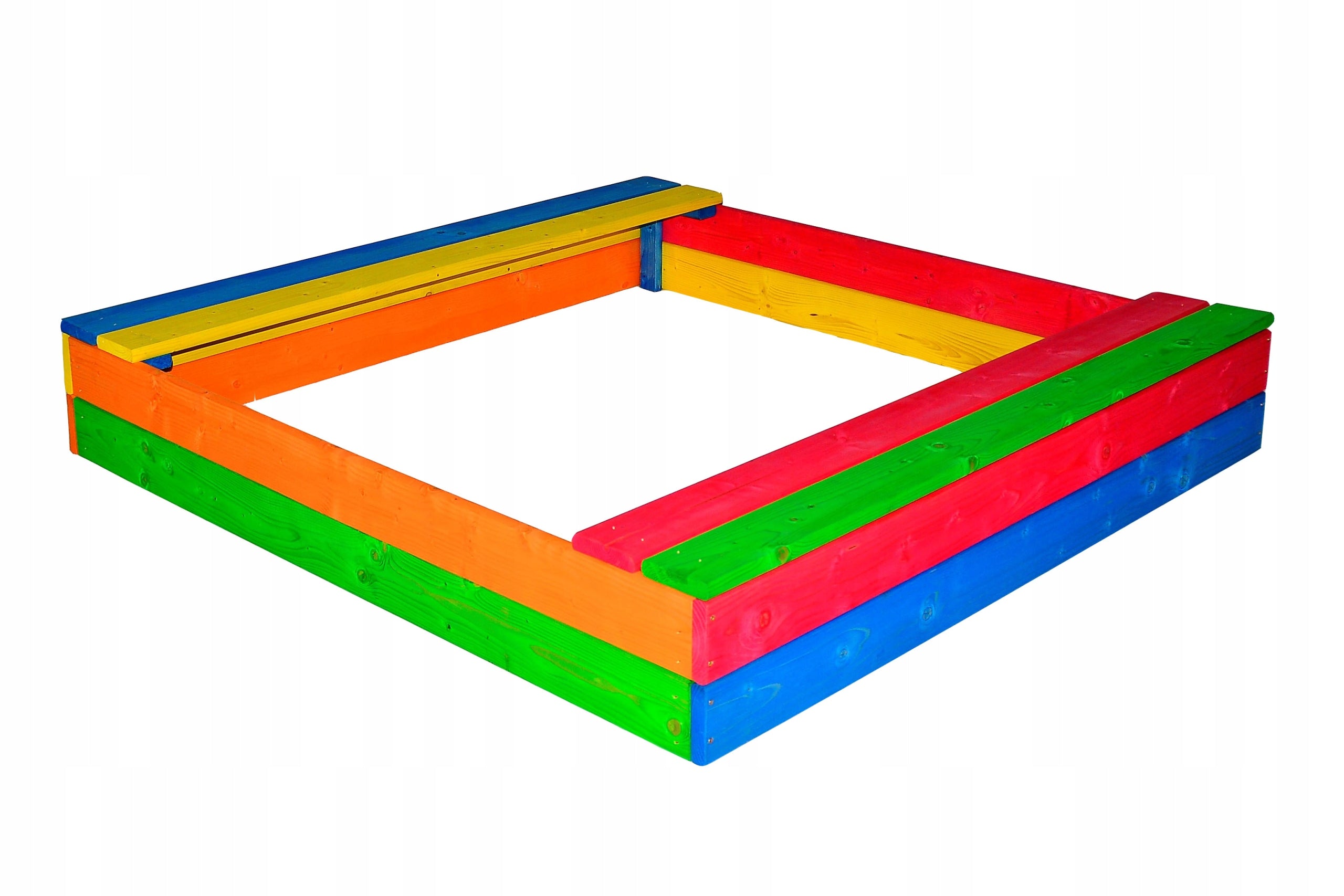 ECOLOGICAL WOODEN SANDBOX 120x120 COLORFUL OR BROWN Brand Cisana