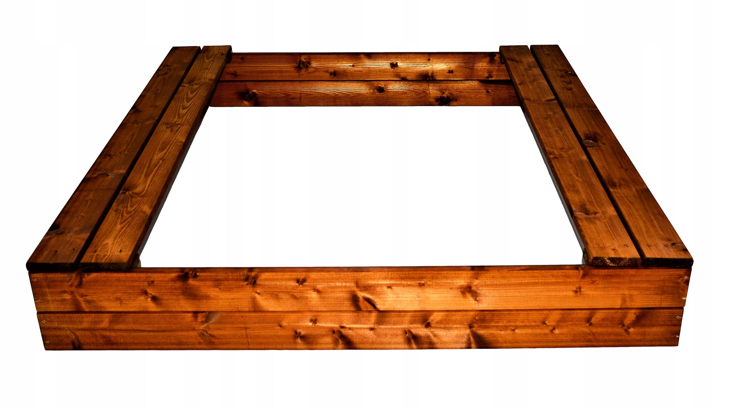 ECOLOGICAL WOODEN SANDBOX 150x150 COLORFUL OR BROWN Length 150 cm