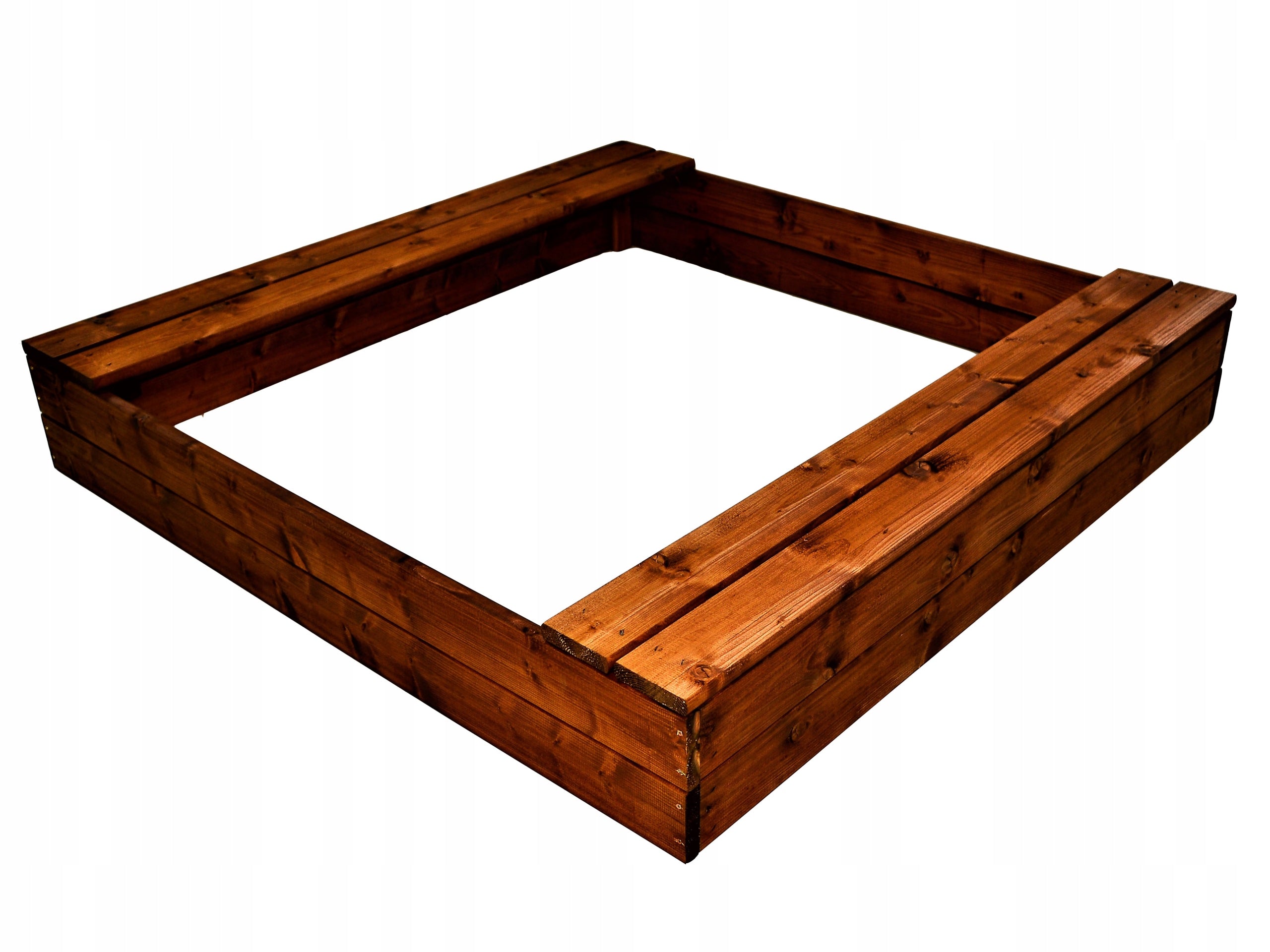 ECOLOGICAL WOODEN SANDBOX 150x150 COLORFUL OR BROWN Product width 150 cm