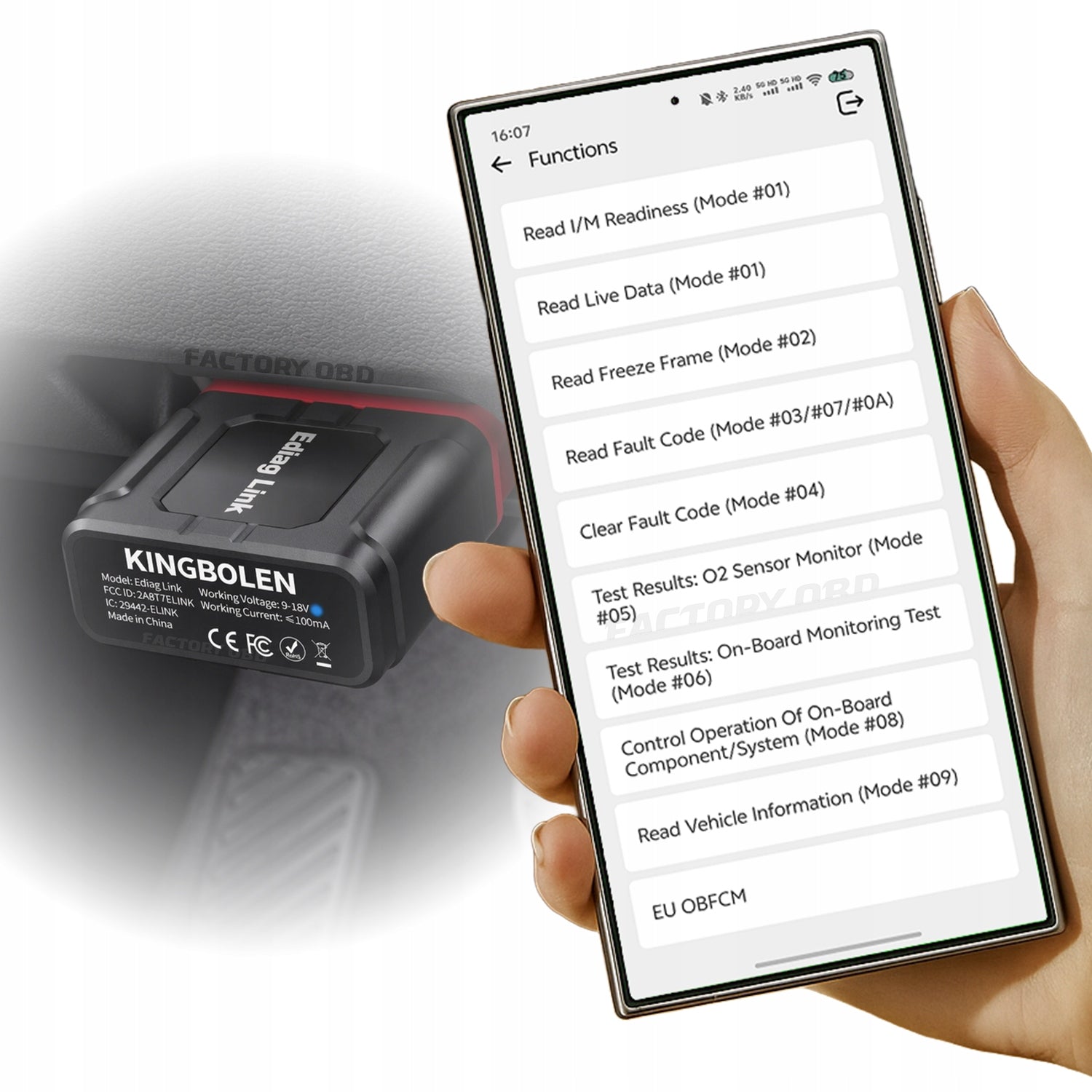 EDIAG LINK KINGBOLEN OBD2 DIAGNOSTIC TESTER CAN-FD + Active Test Brand Kingbolen