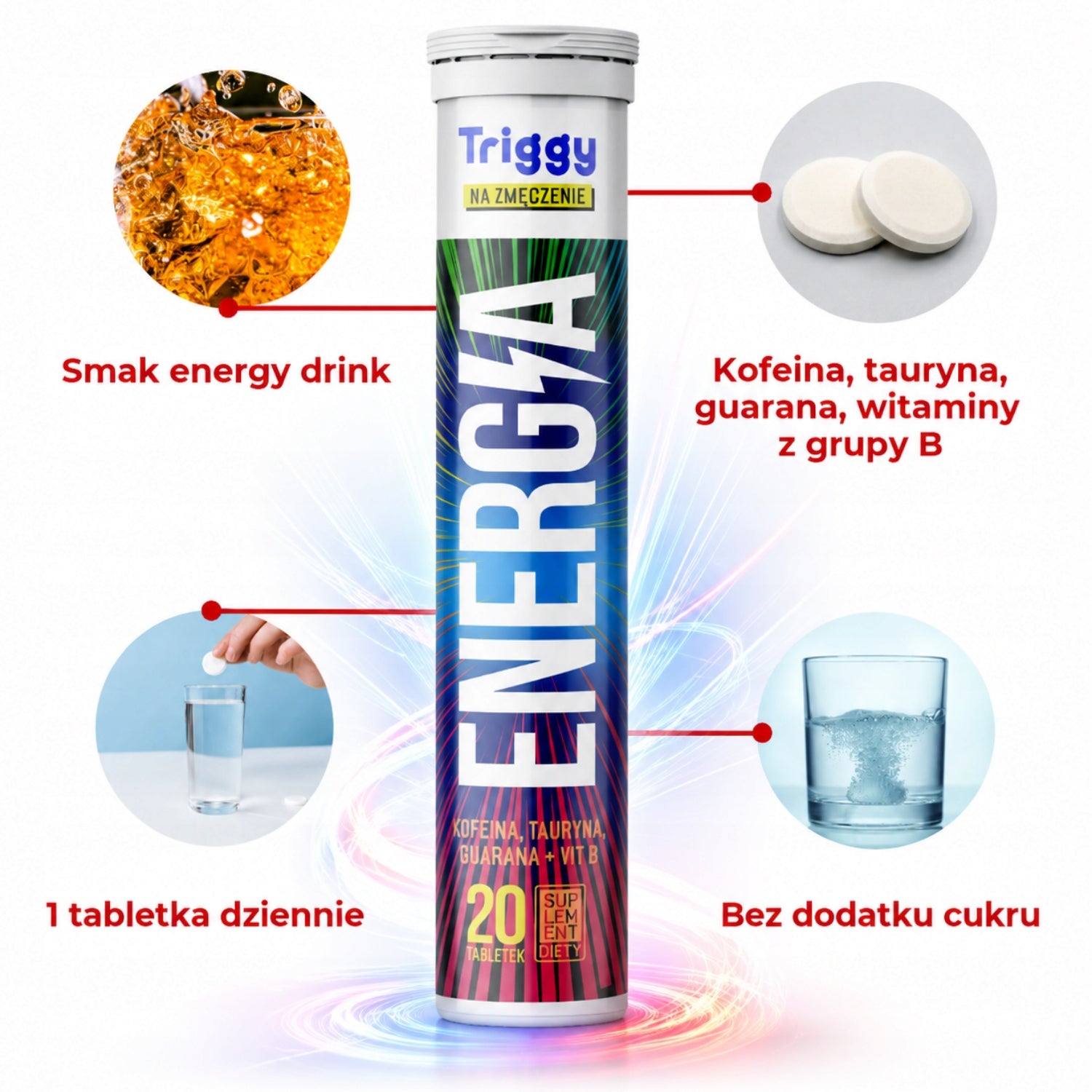 EFFERVESCENT TABLETS Triggy Caffeine Taurine 20 Tablets Manufacturer code 5903981073238